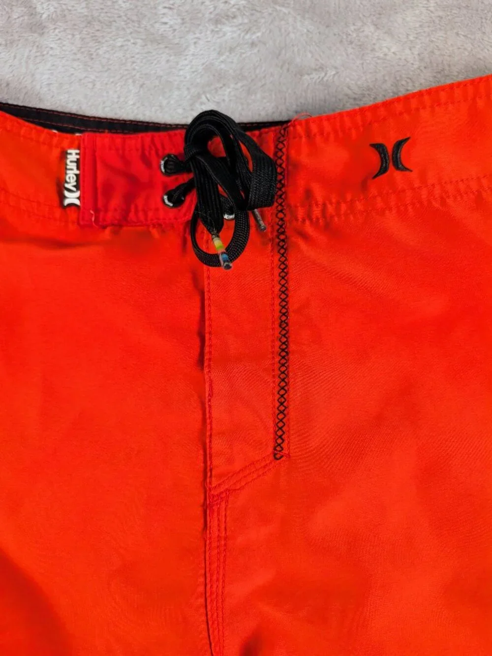 Hurley Men's Red Size 32 Board Shorts Unlined With Pocket Triple Stitched